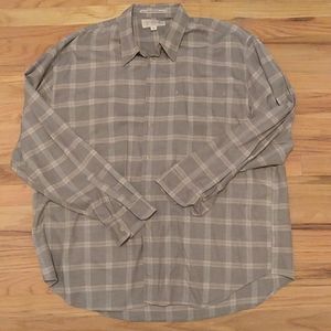 Joseph Abboud tan and gray paid shirt